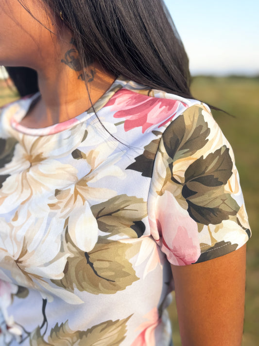 Floral-Satin crop top