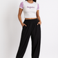 Inspire Lavender Plaid Crop Top